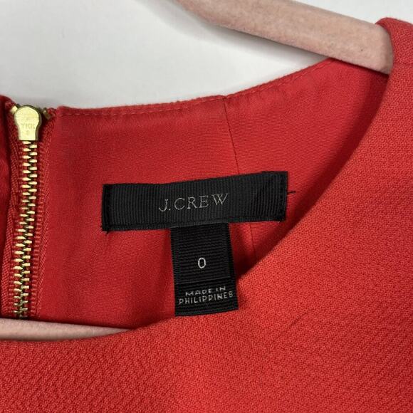 2/$30 J. Crew Bell-Sleeve Crepe Dress Dark Papaya 0 #8676 - Picture 5 of 9